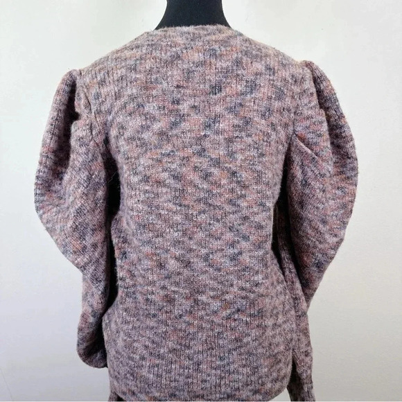 Unbranded Crewneck  Puff Sleeve Space Dye Sweater - Picture 3 of 16